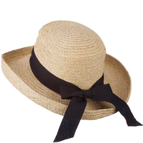 Tan/black Raffia Hat 